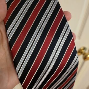 David Taylor Red and Black Striped Tie